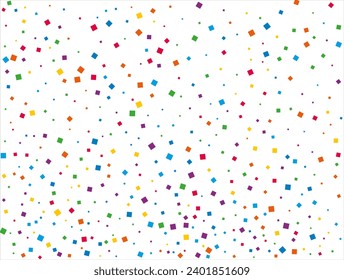 Wedding Rainbow Squares Confetti. Vector illustration.