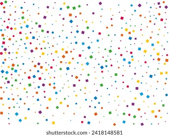 Wedding Rainbow Squares Confetti. Vector illustration