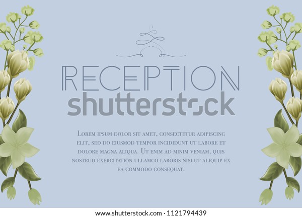 Wedding Reception Card Design Snowdrops Lily Nature Stock Image