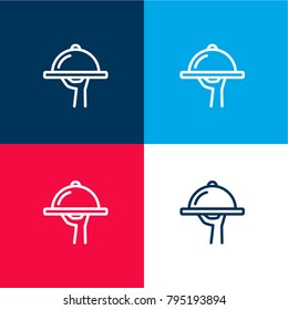 Wedding Reception four color material and minimal icon logo set in red and blue