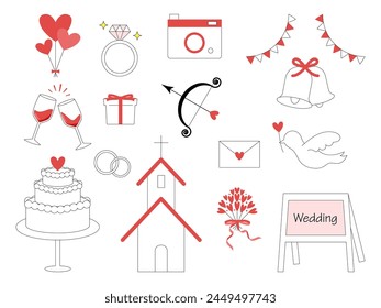 Conjunto de iconos de Imagen de Boda y recepción