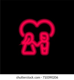 Wedding red glowing neon ui ux icon. Glowing sign logo vector