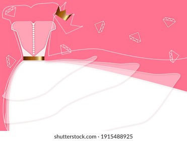 Wedding red invitation card with diamonds and golden crown
