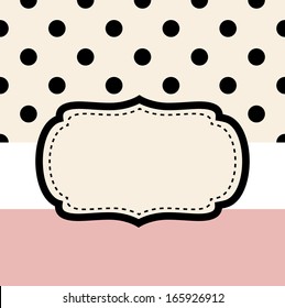 Wedding retro frame or invitation card ( pink & black ) 
