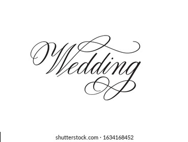 Wedding retro pen calligraphy romantic ink design