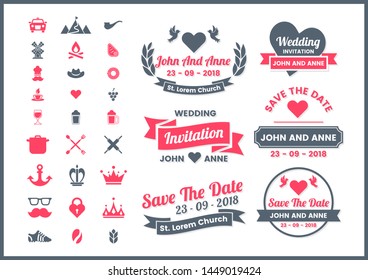 Wedding Retro Vector for banner, poster, flyer