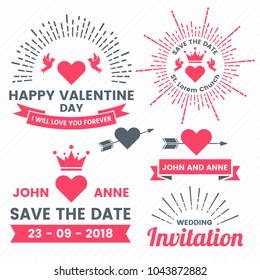 Wedding Retro Vintage Vector Label for banner