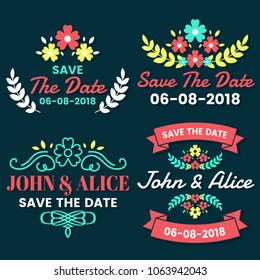 Wedding Retro Vintage Vector Label for banner