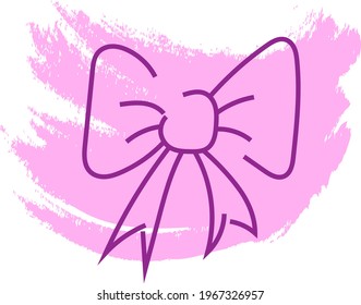 Wedding ribbon, icon illustration, vector on white background