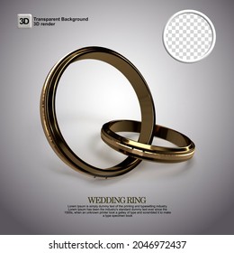 wedding Ring 3d render illustration with transparent background for invitation, wedding, married, anniersary day
