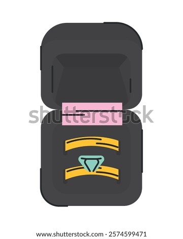 wedding ring in box isolated