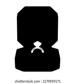 Wedding Ring Box, Mariage gift greeting present Silhouette Illustration.