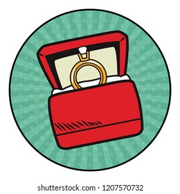 Wedding ring box pop art