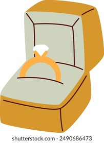 Hochzeit Ring Box Vektorillustration