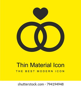 Wedding Ring bright yellow material minimal icon or logo design