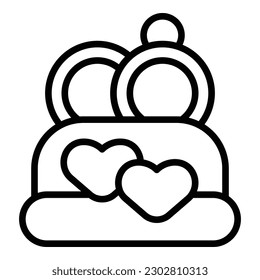 Wedding ring cake icon outline vector. Event service. Ceremony party