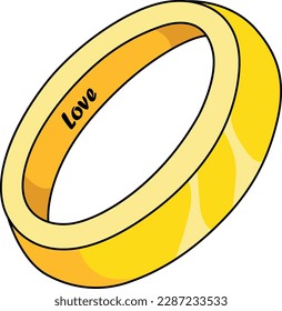 Wedding Ring Cartoon Colored Clipart Illustration