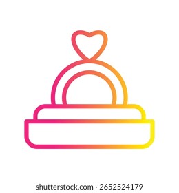 Wedding Ring Color gradient illustration vector icon which can easily modify or edit 