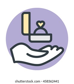 Wedding Ring Colored Vector Icon