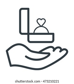 Wedding Ring Colored Vector Icon
