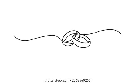 wedding ring continuous one line drawing