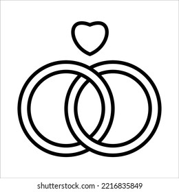 Wedding Ring, Couple Ring Icon Logo Design Vector Template Illustration Sign And Symbol