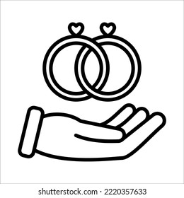 Wedding Ring, Couple Ring Icon Logo Design Vector Template Illustration Sign And Symbol