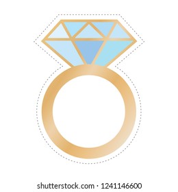 Wedding Ring, Wedding Ring Cut Out, Ring Icon, Diamond Ring, Diamond Icon, Diamond Vector, Engagement Icon Symbol Marriage Prop Vector Illustration