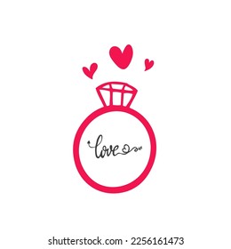 Wedding ring. Declaration of love. Engagement.