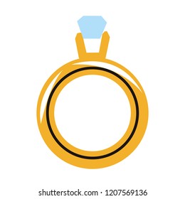 Wedding ring with diamond
