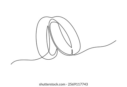 Wedding Ring, Diamond Ring Continuous Line, Wedding rings one line art drawing. Continuous hand drawn romantic. Engagement ring symbol of couple in love.