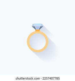 Wedding ring. A ring with a diamond. Marry me. Proposal to marry with a ring.