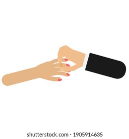 Wedding ring. Dress the bride's wedding ring, vector illustration