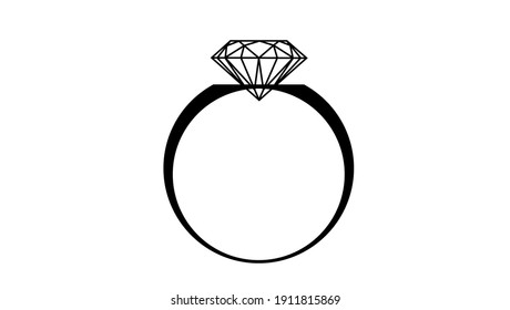 Anillo de bodas, icono del anillo de diamante de compromiso, ilustración del vector EPS10. Comercial utilizado.