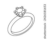 Wedding ring engagement symbol diamond vector