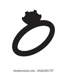 Wedding ring engagement symbol diamond vector