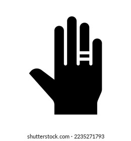 Icono de anillo de bodas Icono de dedo de ilustración de vector plantilla aislado en fondo blanco