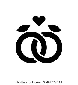 Wedding Ring Glyph Icon. Wedding Ring Icon