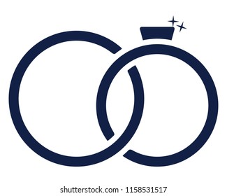 wedding ring glyph icon , designed for web and app