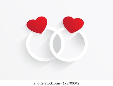 Wedding ring with heart