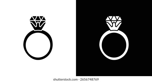 Wedding ring icon black silhouette for web, and mobile app
