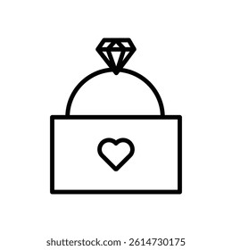 Wedding ring icon black and white vector sign