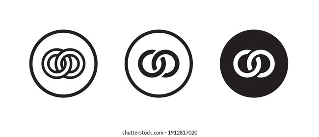 Wedding ring icon. Bride and groom.  Jewelry, Wedding rings icons button, vector, sign, symbol, logo, illustration, editable stroke, flat design style isolated on white linear, outline, line pictogram