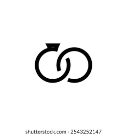 Wedding ring icon. Bride and groom. Jewelry, Wedding rings icons button, vector, sign, symbol, logo, illustration, editable stroke, flat design style isolated on white linear, outline, line pictogram