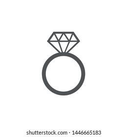 
Wedding ring icon, Diamond ring vector illustration