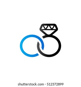 Wedding ring icon in duo tone color.