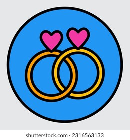 Wedding ring icon in filled line style, use for website mobile app presentation