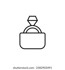 Wedding ring icon Flat fill set collection