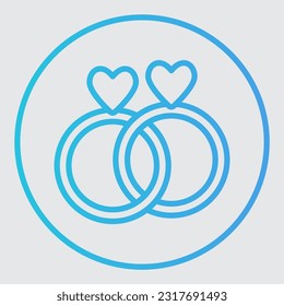 Wedding ring icon in gradient style, use for website mobile app presentation