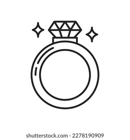 Icono del anillo de bodas. Ilustración vectorial negra de alta calidad.